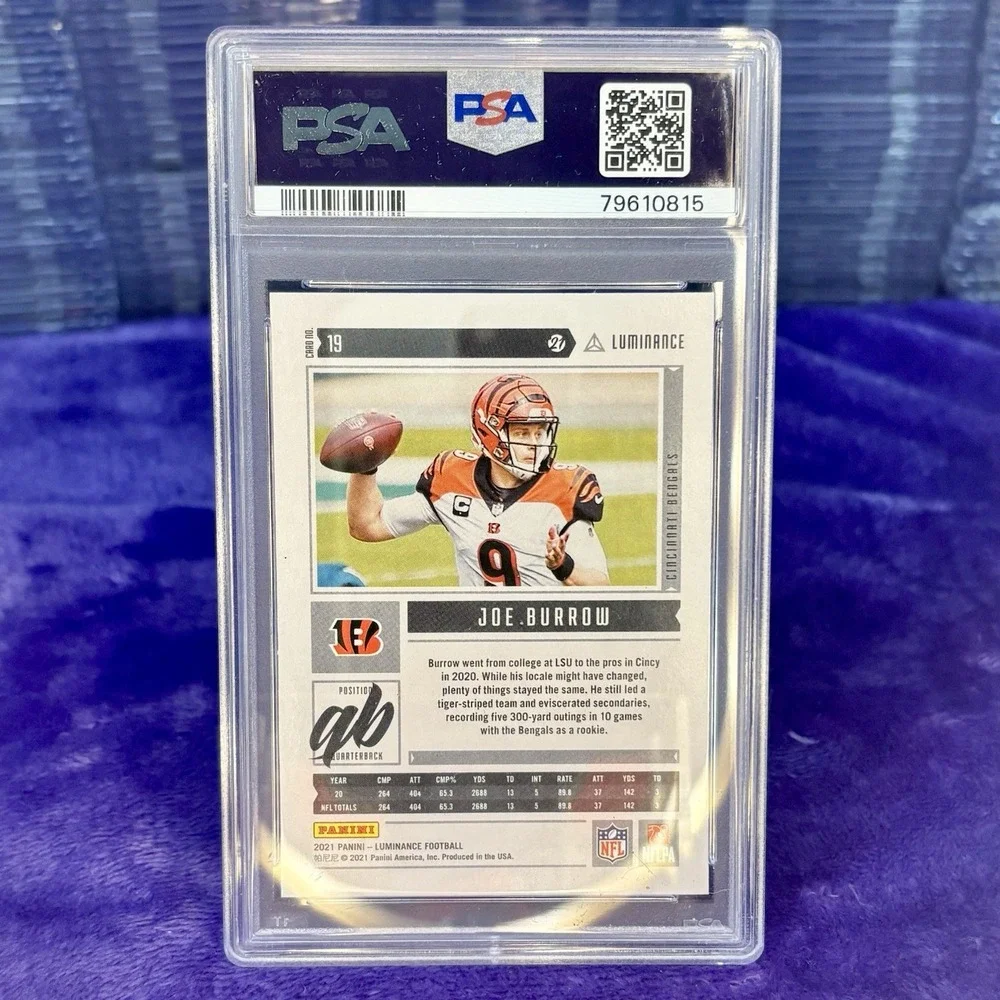 Joe Burrow 🐅 2021 Panini Luminance #19 💥 POP 1 - 💎 PSA 10